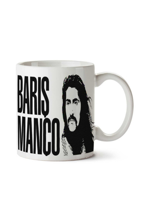 Art hedi̇ye Barış Manço Yazılı.png iki Tarafı Baskılı Kupa Bardak
