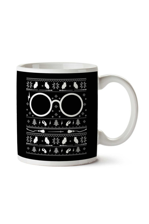 Art hedi̇ye HP Christmas Knit Pattern İki Tarafı Baskılı Kupa Bardak