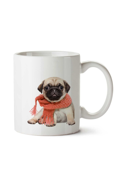 Art hedi̇ye Atkılı Yavru Pug.png iki Tarafı Baskılı Kupa Bardak