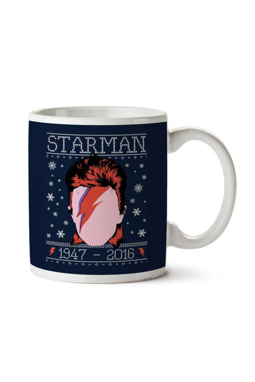 Art hedi̇ye Starman David Bowie Chirstmas Knit İki Tarafı Baskılı Kupa Bardak