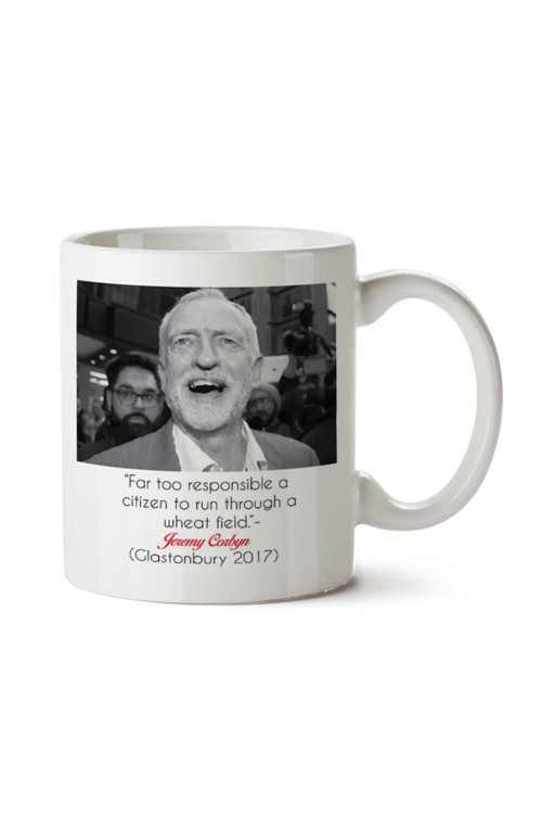 Art hedi̇ye Jeremy Corbyn Quote Running Through Wheat Fields Black Text İki Tarafı Baskılı Kupa Bardak