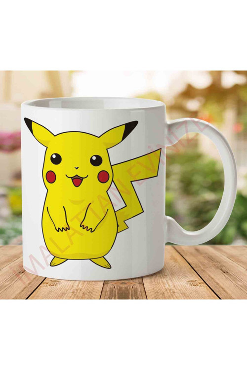 Art hedi̇ye 1-1161 Pikachu Büyük Görsel İki Tarafı Baskılı Kupa Bardak