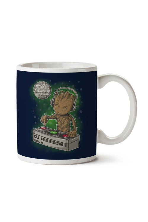 Art hedi̇ye Guardians Of The Galaxy DJ Awesome Baby Groot İki Tarafı Baskılı Kupa Bardak