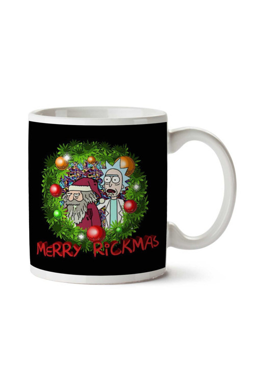 Art hedi̇ye Merry Rickmas Red Christmas R and M İki Tarafı Baskılı Kupa Bardak