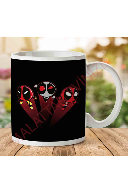 Art hedi̇ye 1-1582 Mr Wilson Deadpool Different Costumes Powerpuff Girls İki Tarafı Baskılı Kupa Bardak
