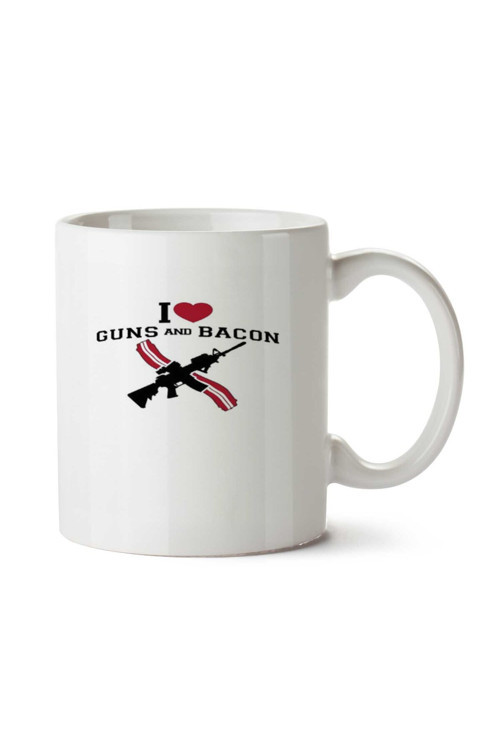 Art hedi̇ye I Love Guns And Bacon iki Tarafı Baskılı Kupa Bardak