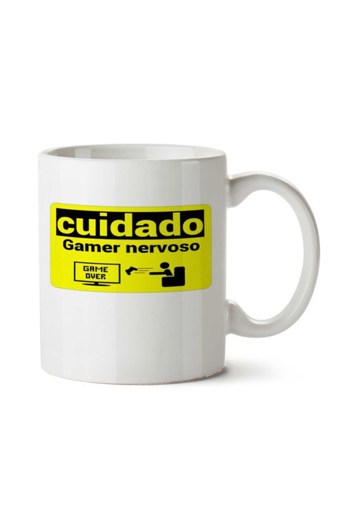 Art hedi̇ye cuidado gamer nervoso İki Tarafı Baskılı Kupa Bardak