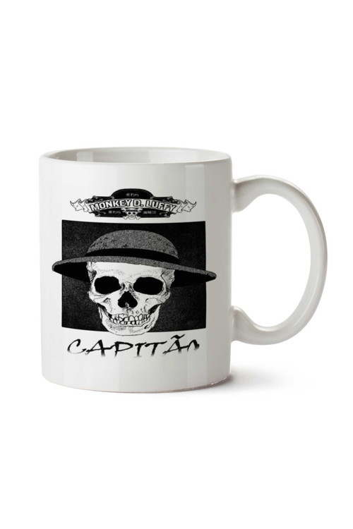 Art hedi̇ye Capitao Luffy Caveira One Piece İki Tarafı Baskılı Kupa Bardak