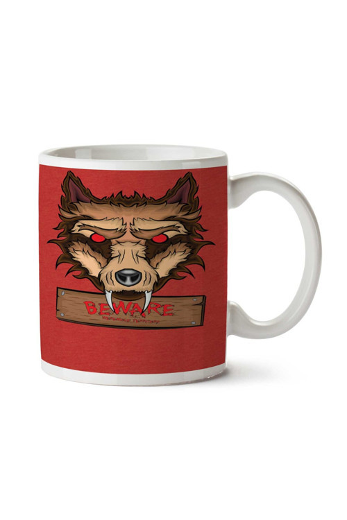 Art hedi̇ye Werewolf BEWARE İki Tarafı Baskılı Kupa Bardak