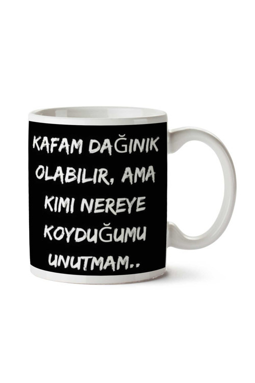 Art hedi̇ye Kafam Dağınık Olabilir İki Tarafı Baskılı Kupa Bardak