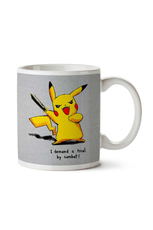 Art hedi̇ye Pikachu Trial by Combat Game Of Thrones Pokemon İki Tarafı Baskılı Kupa Bardak