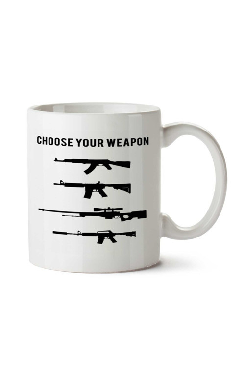 Art hedi̇ye CSGO CHOOSE YOUR WEAPON İki Tarafı Baskılı Kupa Bardak