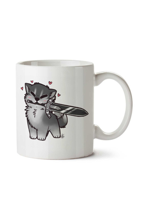 Art hedi̇ye Dark Souls - Great Grey Cuddly Wolf Sif İki Tarafı Baskılı Kupa Bardak