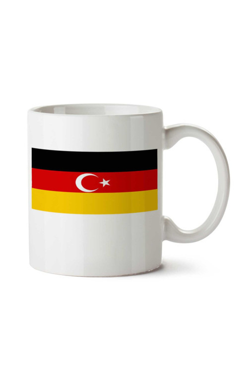 Art hedi̇ye Flag of German Turks Almanya Türkiye Bayrağı iki Tarafı Baskılı Kupa Bardak