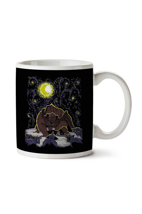 Art hedi̇ye Starry Night Protected From Wolves Beauty And The Beast İki Tarafı Baskılı Kupa Bardak