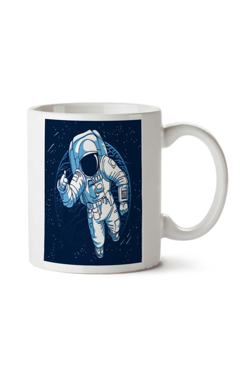 Art hedi̇ye Astronaut Astronot Uzay İki Tarafı Baskılı Kupa Bardak