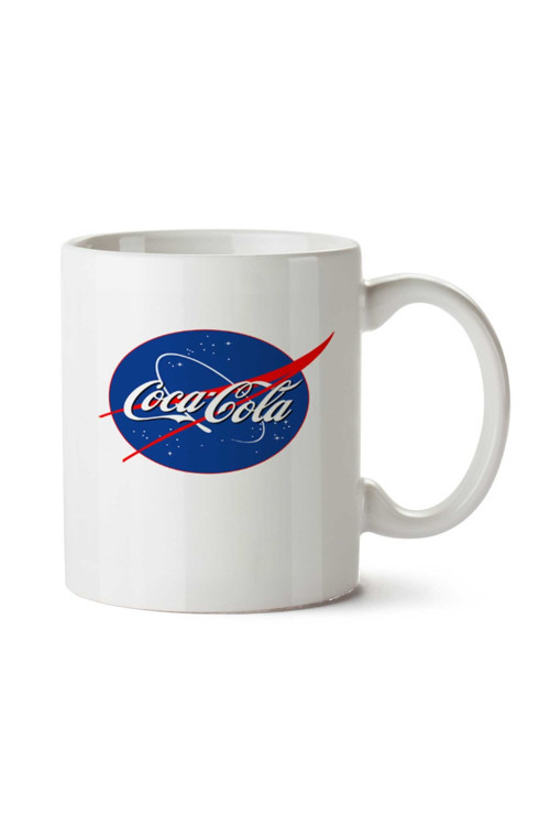 Art hedi̇ye Coca-Cola & Nasa Logo İki Tarafı Baskılı Kupa Bardak