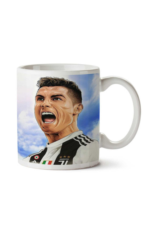 Art hedi̇ye Cristiano Ronaldo Juventus Forma iki Tarafı Baskılı Kupa Bardak