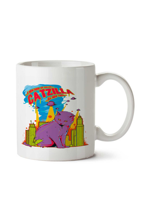 Art hedi̇ye Catzilla iki Tarafı Baskılı Kupa Bardak