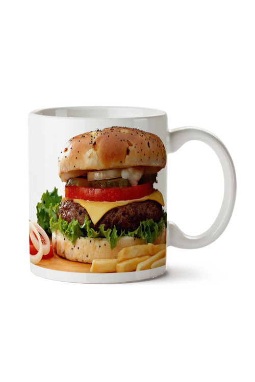Art hedi̇ye hamburger iki Tarafı Baskılı Kupa Bardak