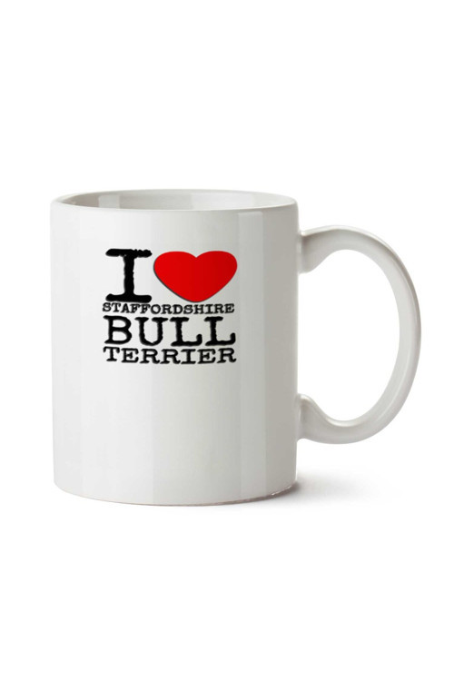 Art hedi̇ye I Love my Staffordshire Bull Terrier iki Tarafı Baskılı Kupa Bardak