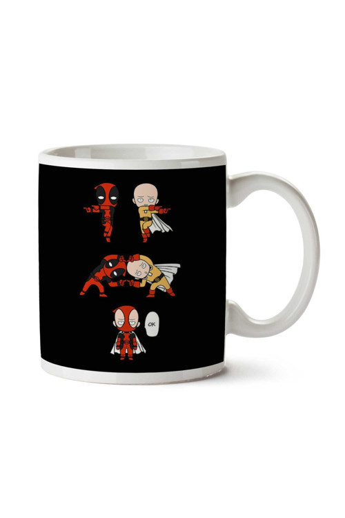 Art hedi̇ye Deadpool Bir Punch Man Füzyon İki Tarafı Baskılı Kupa Bardak