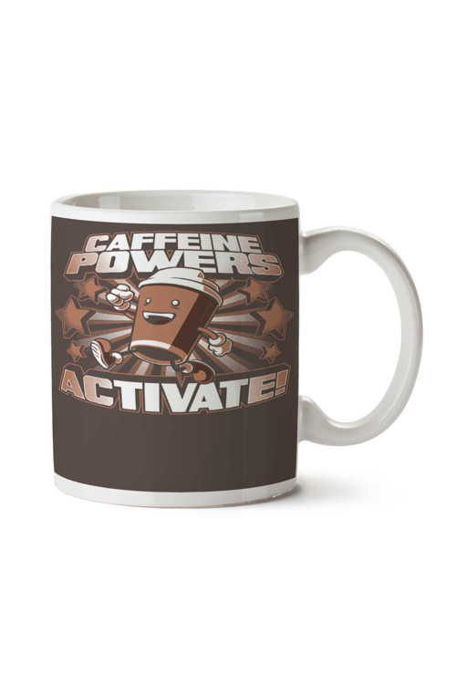 Art hedi̇ye Caffeine Powers... Activate İki Tarafı Baskılı Kupa Bardak