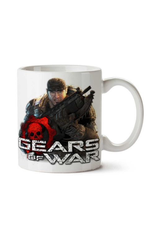 Art hedi̇ye Gears-of-War-Free-PNG-Image iki Tarafı Baskılı Kupa Bardak