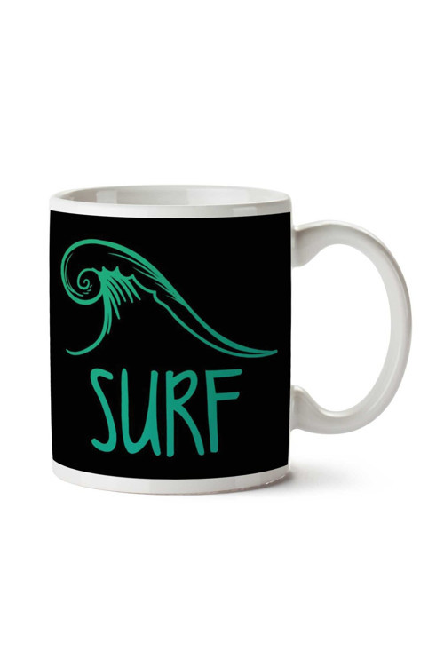 Art hedi̇ye Surf Waves İki Tarafı Baskılı Kupa Bardak