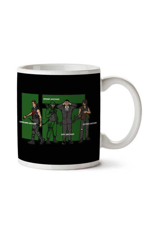 Art hedi̇ye Archer Confusion Superhero Green Spy Zombie İki Tarafı Baskılı Kupa Bardak