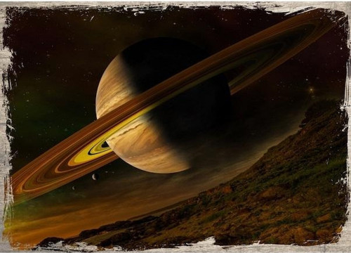 Fantastik Gezegen Yörüngesi Ahşap Poster 20x30