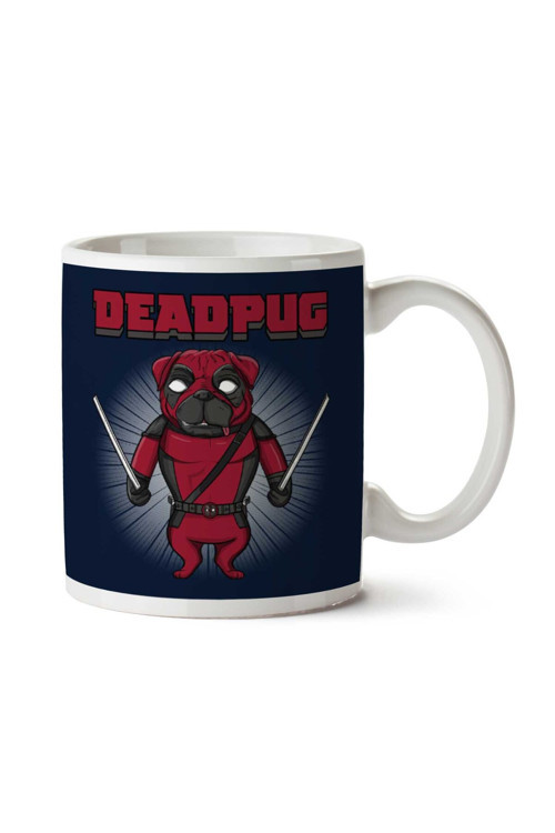 Art hedi̇ye Dead Pug Deadpool İki Tarafı Baskılı Kupa Bardak