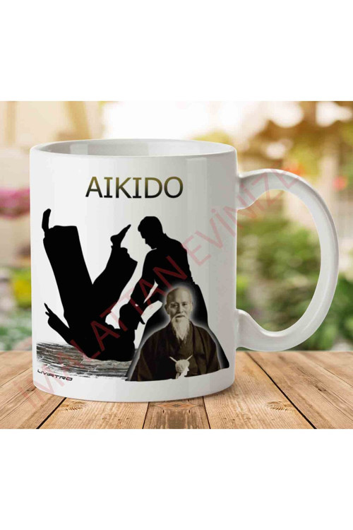 Art hedi̇ye Aikido by Murihei Uesheda İki Tarafı Baskılı Kupa Bardak.jpg