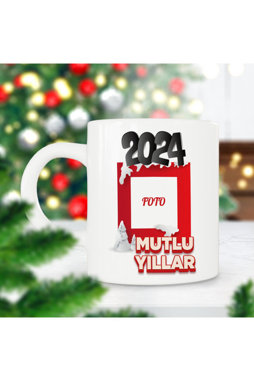Art hedi̇ye 2024 Kişiye Özel Mutlu Yıllar Yılbaşı Hediyesi Baskılı Kupa Bardak