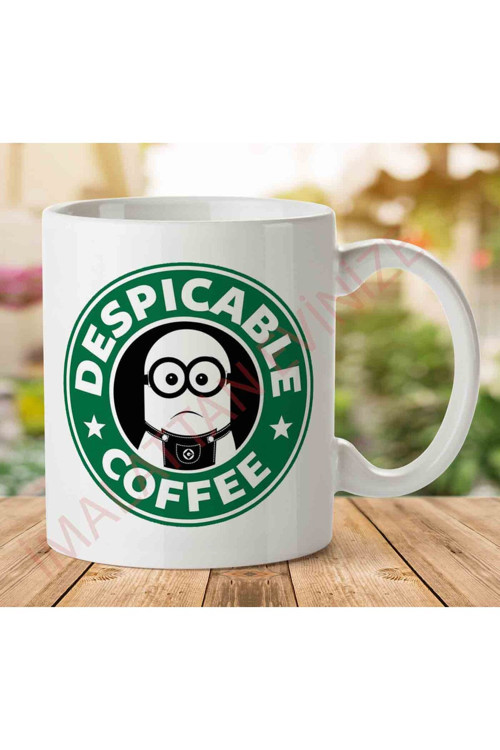 Art hedi̇ye 1-1309 Despicable Coffee Minions Starbucks İki Tarafı Baskılı Kupa Bardak.jpg