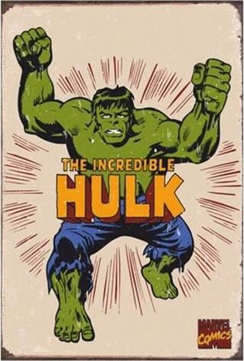 Hulk Marvel Retro Vintage Ahşap Poster 20x30