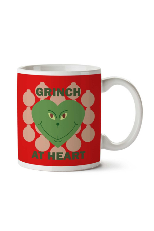 Art hedi̇ye Grinch At Heart Christmas İki Tarafı Baskılı Kupa Bardak