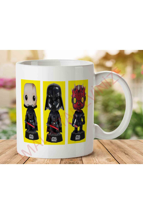 Art hedi̇ye 3lü tema Star Wars İki Tarafı Baskılı Kupa Bardak.jpg