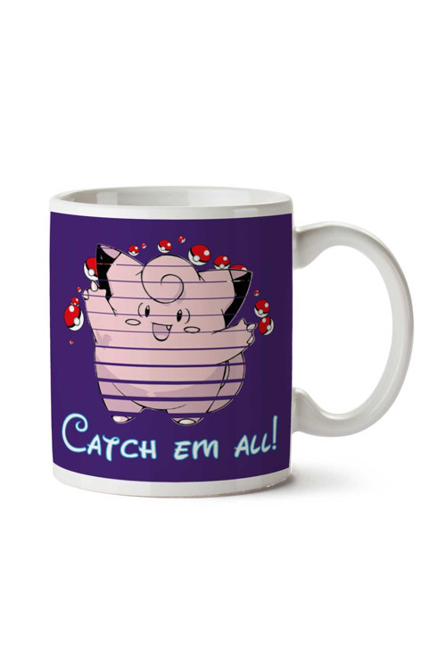 Art hedi̇ye Pokemon Clefairy Disney Logo İki Tarafı Baskılı Kupa Bardak