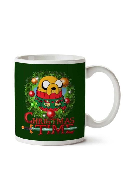 Art hedi̇ye Adventure Christmas Time Wreath Jake Cartoon Network İki Tarafı Baskılı Kupa Bardak