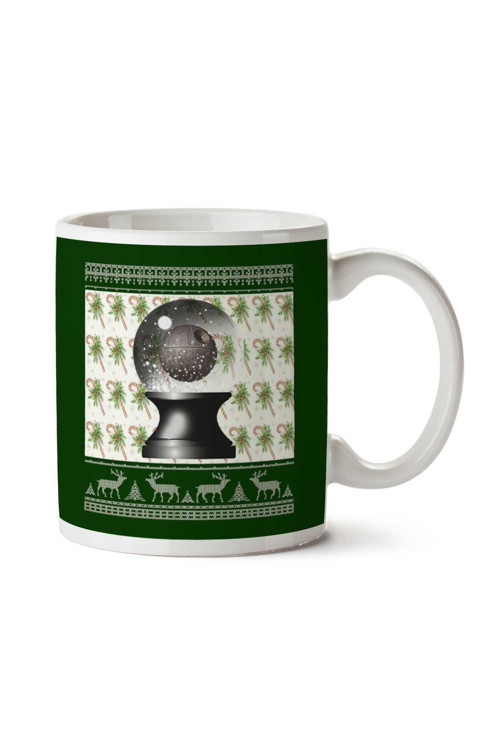 Art hedi̇ye Death Star Snow Globe Star Wars Christmas Knit Pattern İki Tarafı Baskılı Kupa Bardak