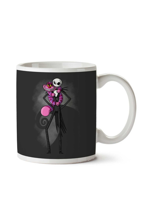 Art hedi̇ye Nightmare Before Christmas Cheshire Cat Mashup İki Tarafı Baskılı Kupa Bardak
