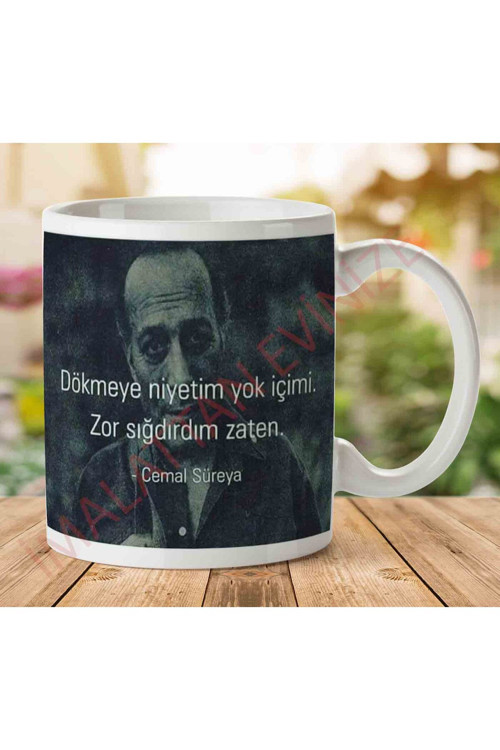Art hedi̇ye A2711 Cemal Süreya Dökmeye Niyetim Yok İçimi İki Tarafı Baskılı Kupa Bardak.jpg