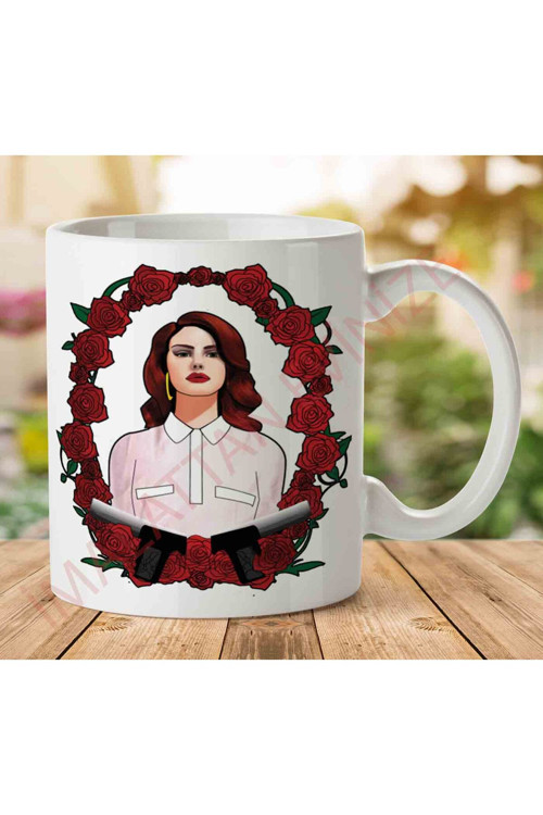 Art hedi̇ye Lana Del Rey - Guns 'n Roses İki Tarafı Baskılı Kupa Bardak.jpg