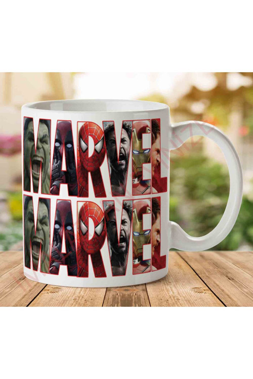 Art hedi̇ye 1-1137 Marvel Yazı Kahraman İki Tarafı Baskılı Kupa Bardak.jpg