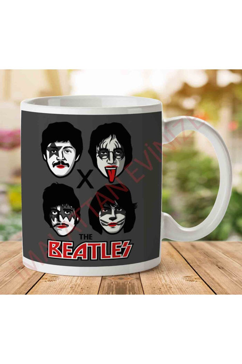 Art hedi̇ye 1-2175 The Beatles X Kiss İki Tarafı Baskılı Kupa Bardak.jpg