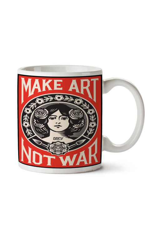 Art hedi̇ye Make Art Not War İki Tarafı Baskılı Kupa Bardak
