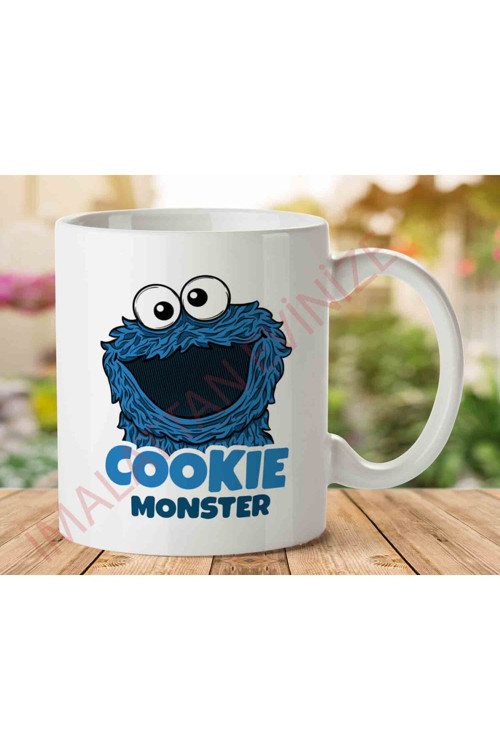 Art hedi̇ye Cookie Monster Kurabiye İki Tarafı Baskılı Kupa Bardak.jpg