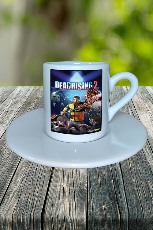 dead rising Oyun Baskılı Türk Kahvesi Fincanı Tabaklı Kişiye Özel Model 1