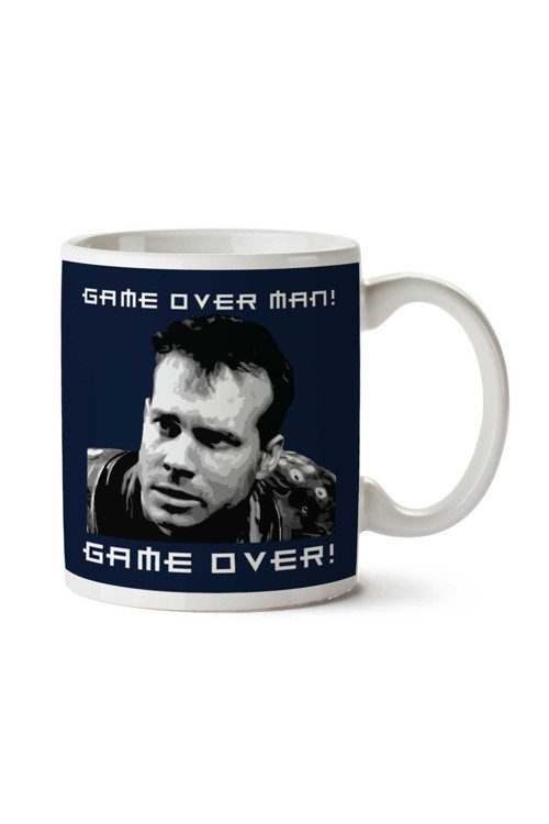 Art hedi̇ye Game Over Man Game Over Quote Aliens İki Tarafı Baskılı Kupa Bardak